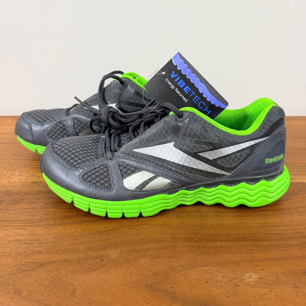 Reebok VibeTech‎ Womens Running Shoes Grey Neon Green Mesh J83116 Size 8 NEW